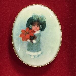 Hallmark‎ Mini Gallery Rare Vintage Charmer Cameo Christmas Is Sharing Pin